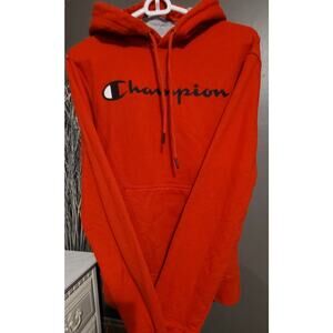 Champion Mens Hoodie Sweatshirt Sz S Logo Pullover Activewear Red